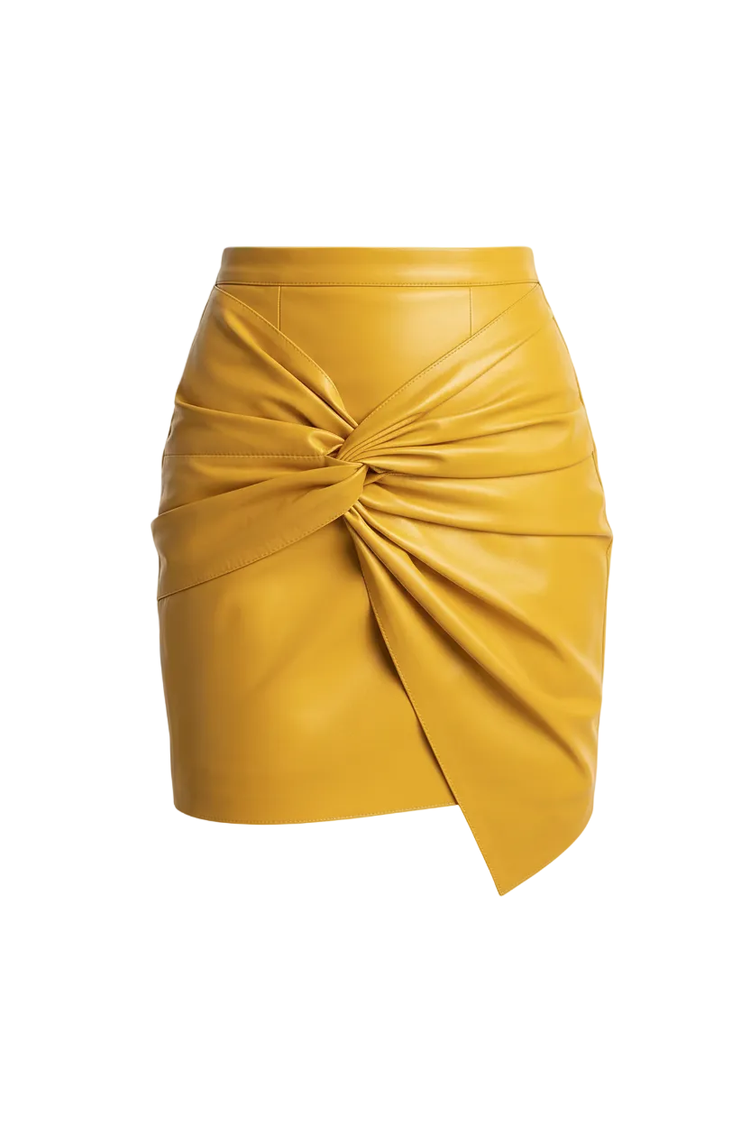 European American Leather Skirt Yellow - No Mannequin