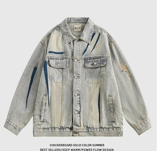 Washed Embroidered Denim Jacket