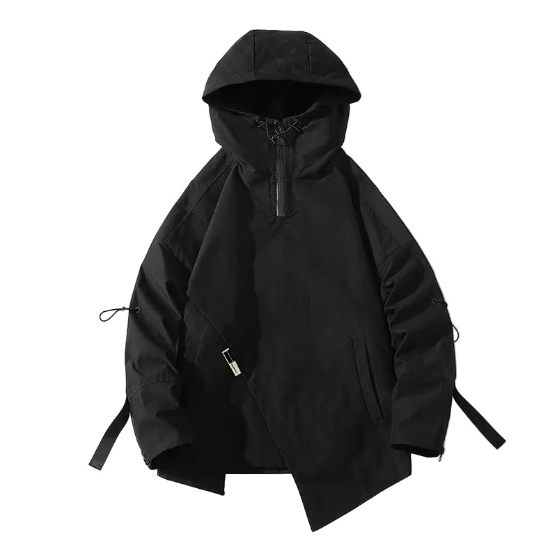 Hooded Black Patchwork Jacket