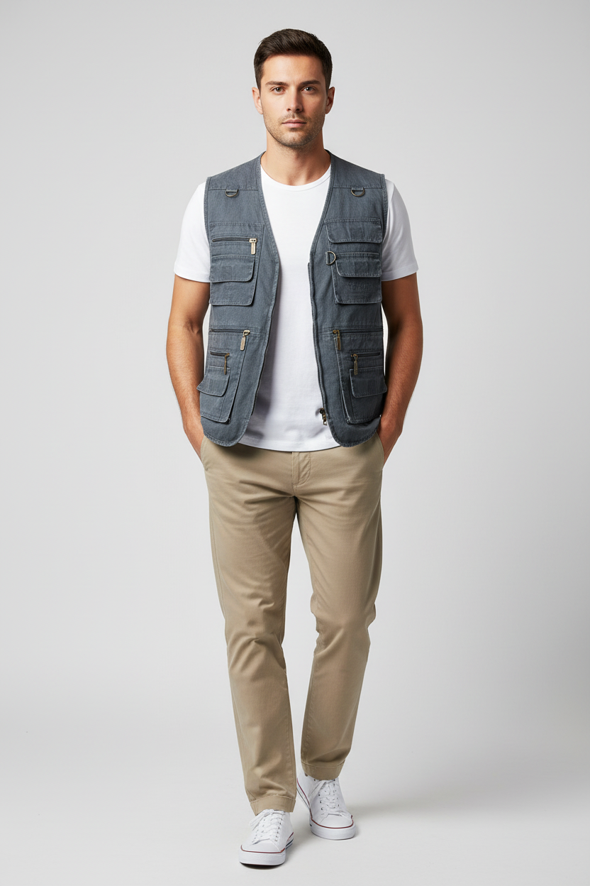 Fit Denim Jacket - Male Model