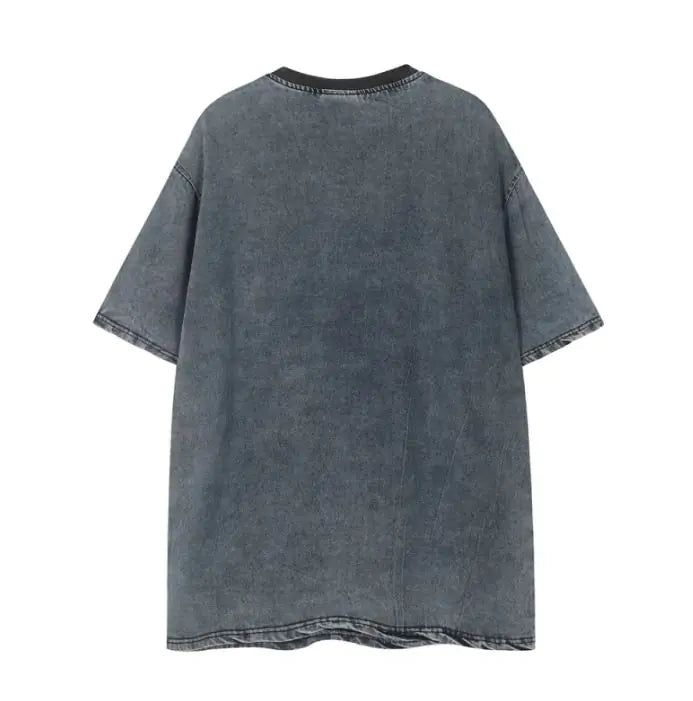 Punk Denim Short-sleeved T-shirt
