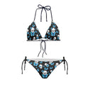 Blue Skull Butterfly String Cheeky Bathing Suit