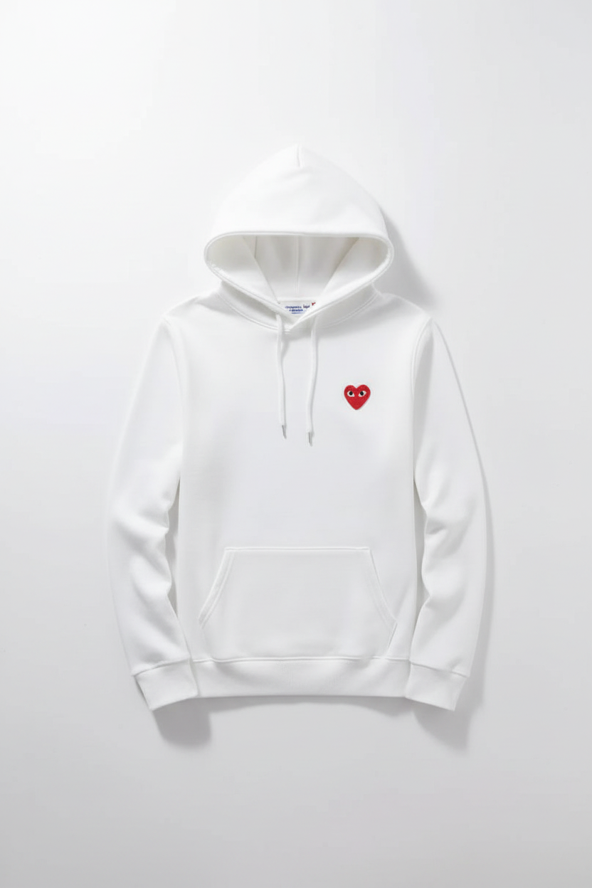 Heart Embroidered Hoodie - 4K Product Shot