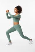 High-Waist Workout Pants female model