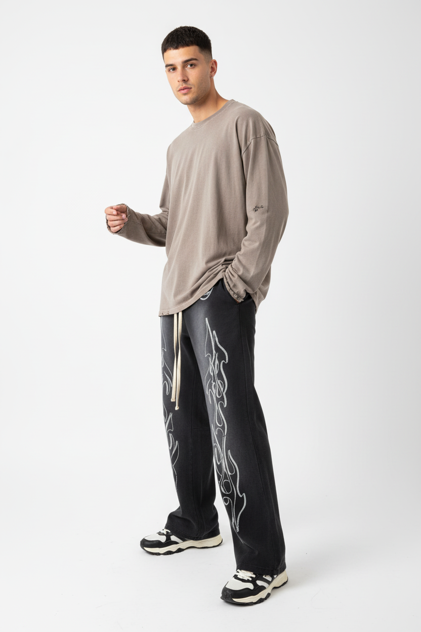Hip Hop Flared And Jogger Pants - Male Model