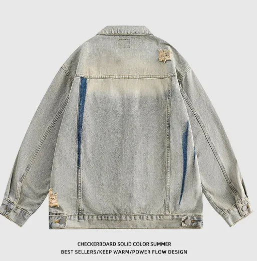 Washed Embroidered Denim Jacket