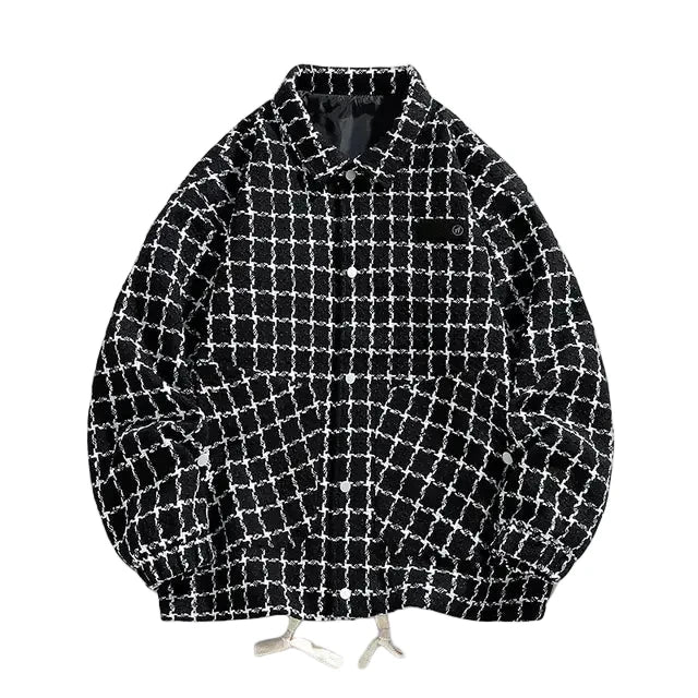Punk Style Single Breasted Plaid Jacket