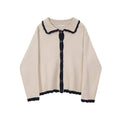 Retro Knit Cardigan with Doll Collar