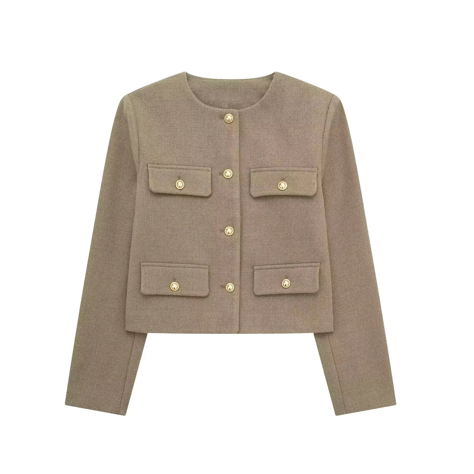 Fashion Casual Flip Trim Short Jacket
