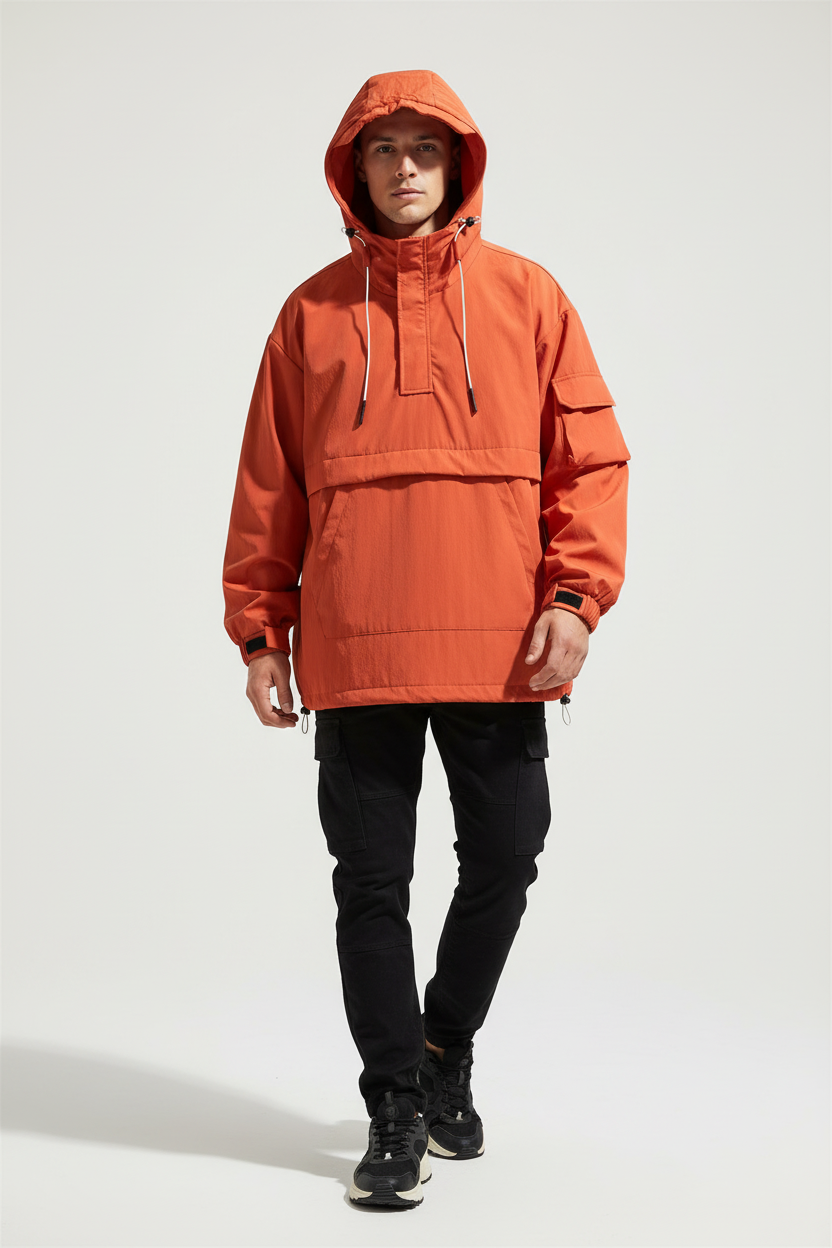Loose-Fit Hooded Jacket - Male Model