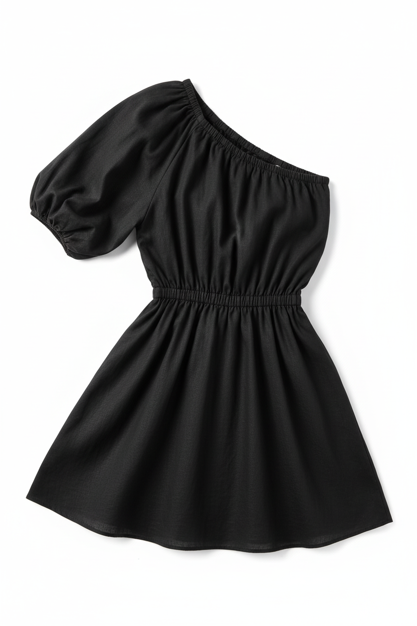 Loose Short Dress Black - Product Only