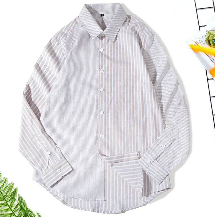Striped Slim Fit Cotton Work Shirt
