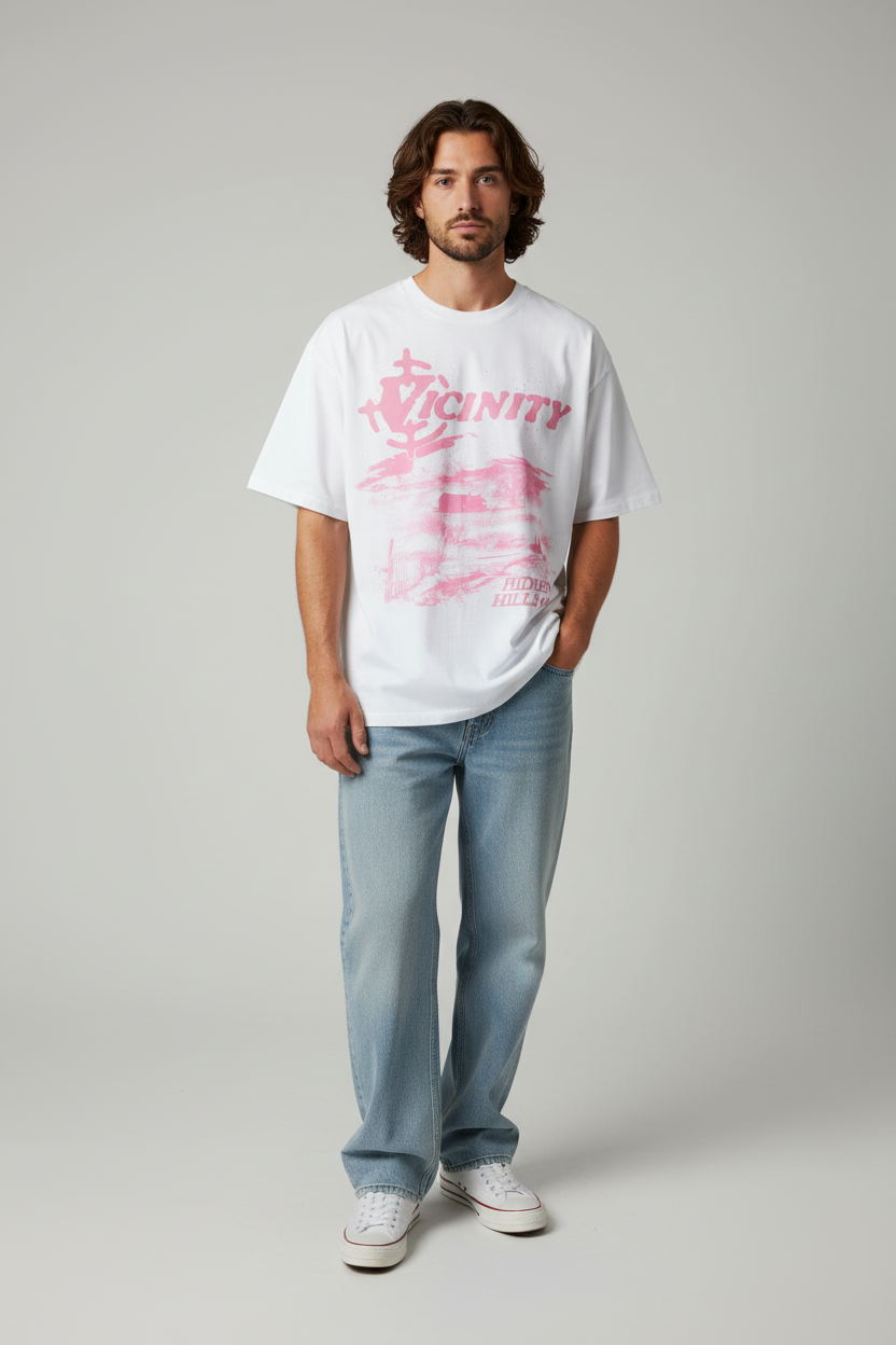 Oversized Cotton Vintage Top - Male Model