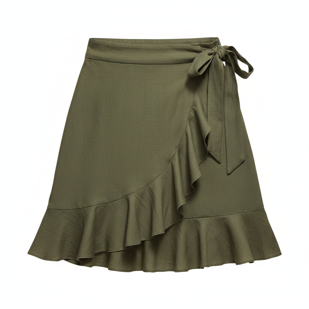 Ruffles and Lace Up Skirt