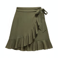 Ruffles and Lace Up Skirt