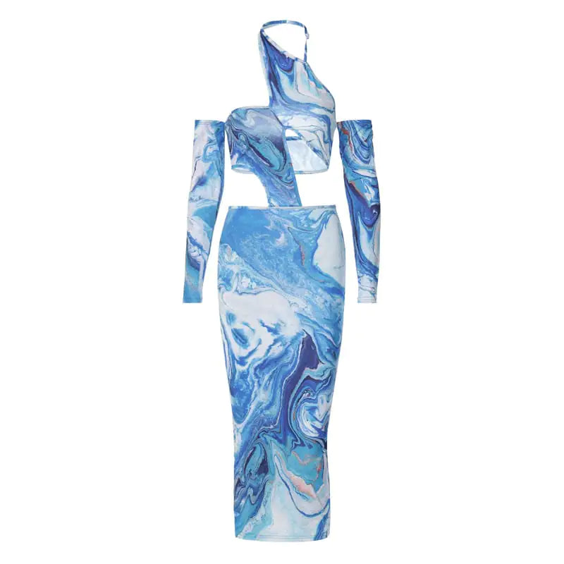 Open-Back Irregular Split Dress