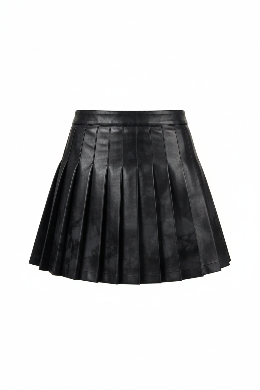 Pleated Short Skirt Black - Product Only