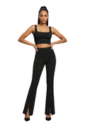 High Waist Slim Flared Pants