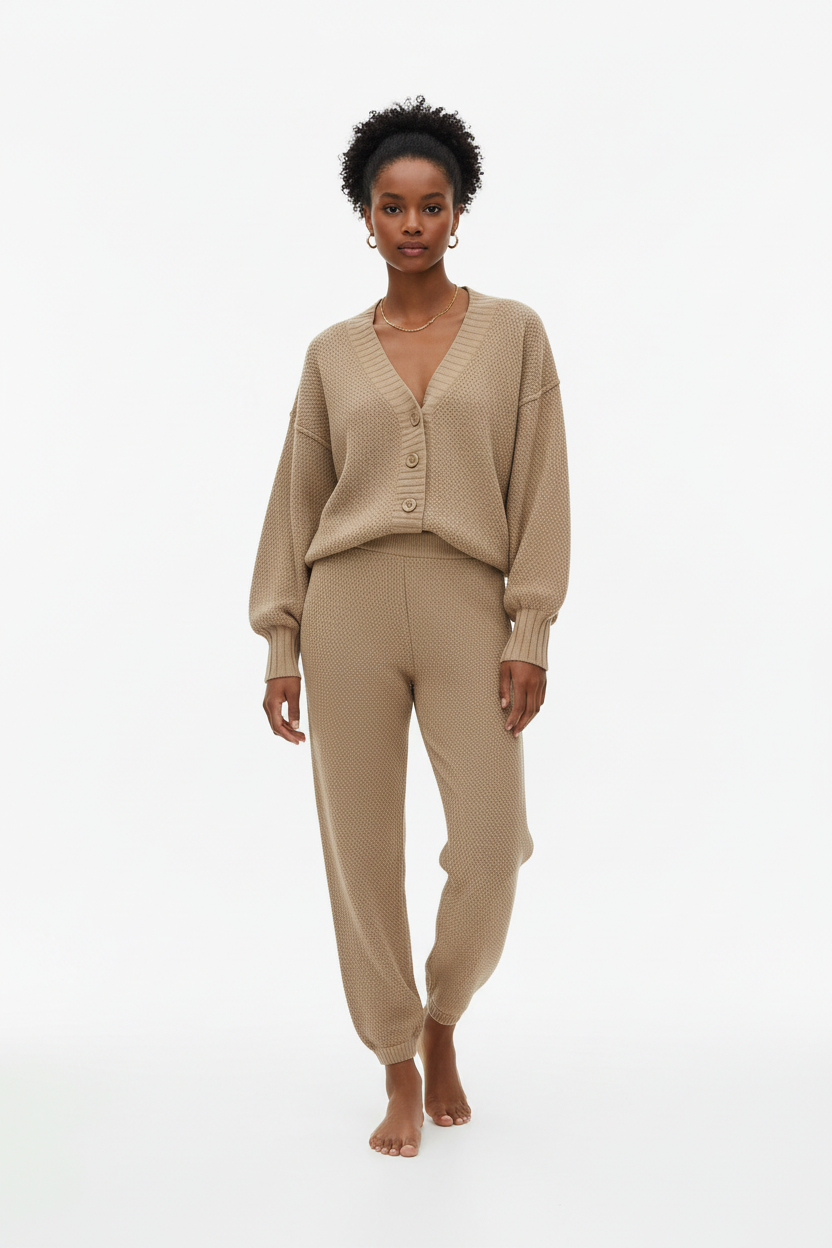 Two Piece Knit Loungewear Oversized Sweatsuit