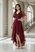 Ruffled Irregular Long Dress
