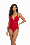 One Piece Swimsuit Deep V Neck Swimwear