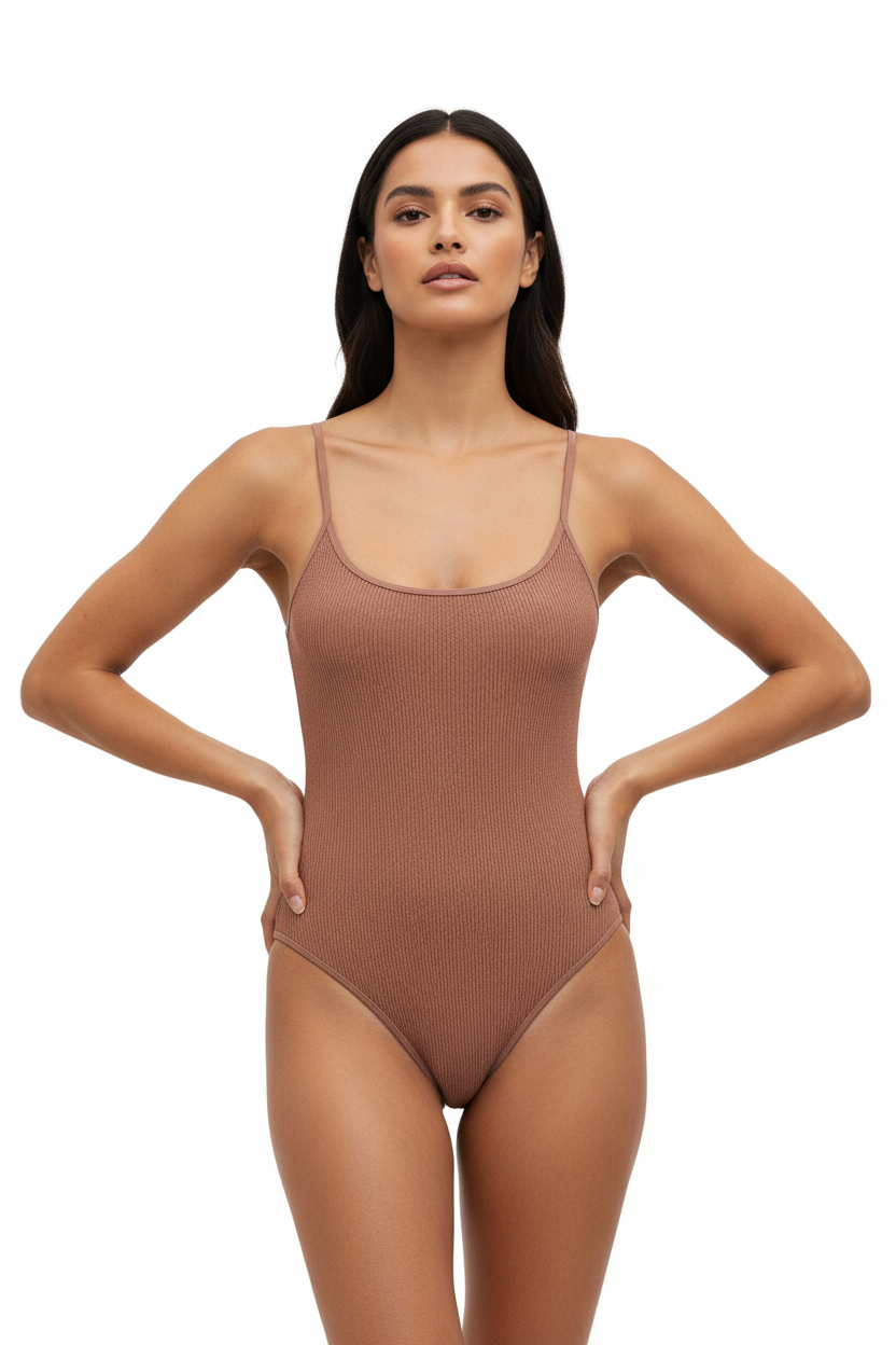 One Piece Swimsuit Scoop Neck