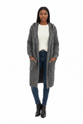 Loose-Fit Knit Cardigan with Hood
