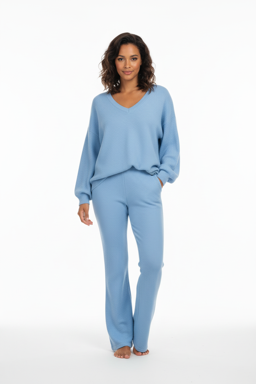 Long Sleeve Knit Pullover Two Piece Outfits Sweater Sets