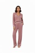 Fall Knit Two Piece Casual Long Sleeve V Neck Sweater Shirts and Wide Leg Pants Matching Lounge Sets