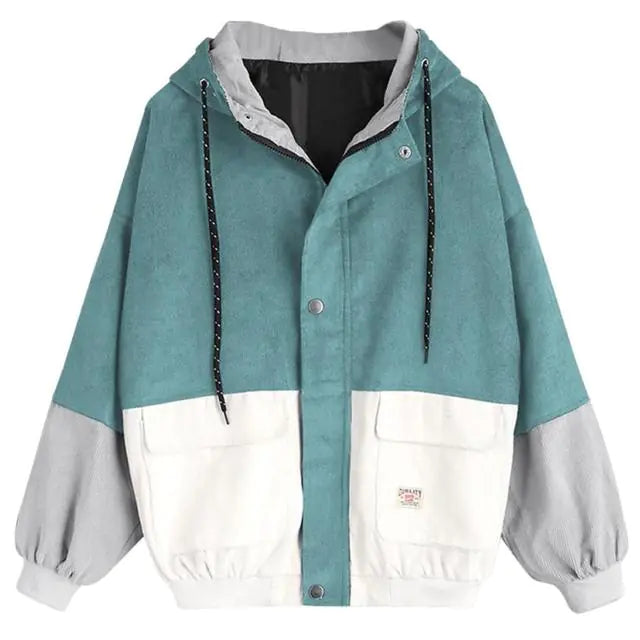 Color Block Hooded Jacket
