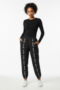 Letter Print Casual Harem Pants