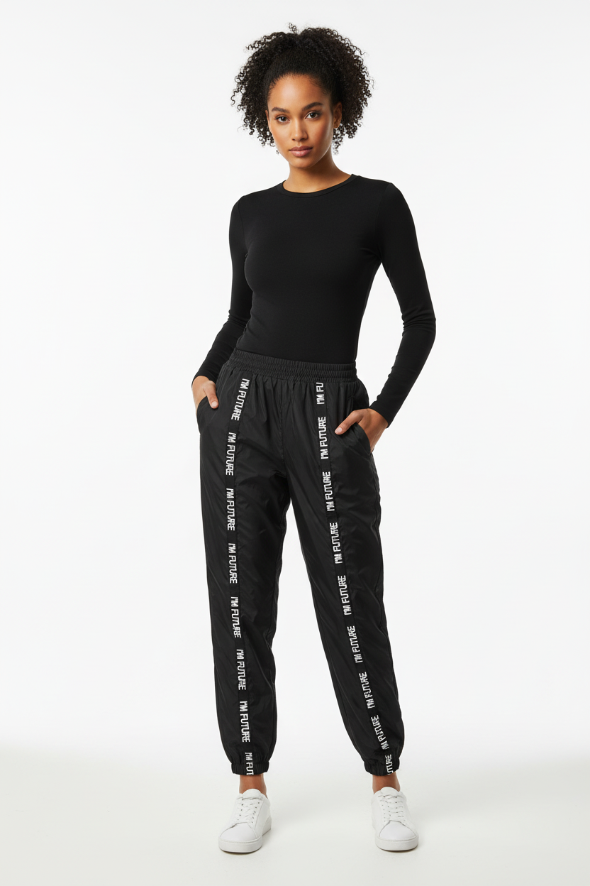 Letter Print Casual Harem Pants