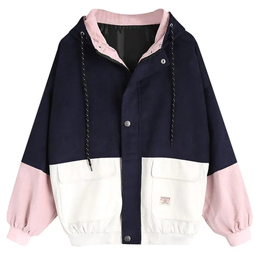 Color Block Hooded Jacket