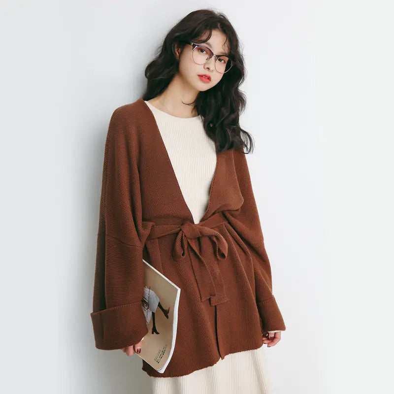 Knit Overlay Mid-Length Cardigan