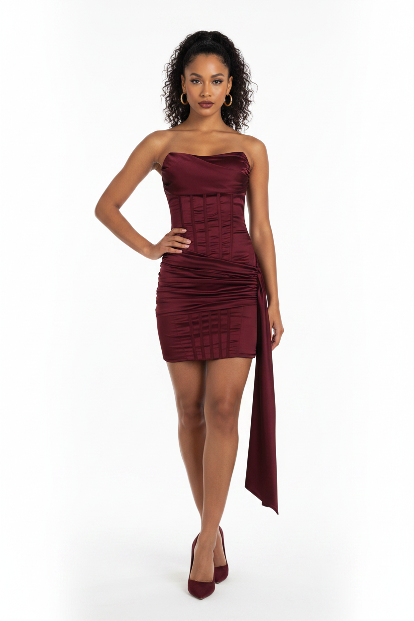 Strapless Mini Dress with Open Back – Brickz London