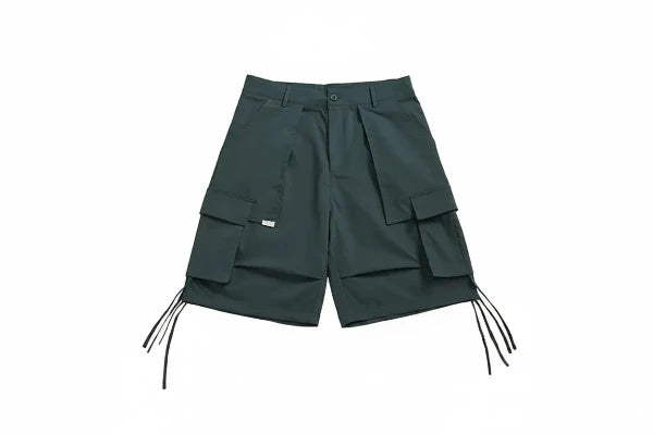 Pleated Multi-pocket Casual Shorts