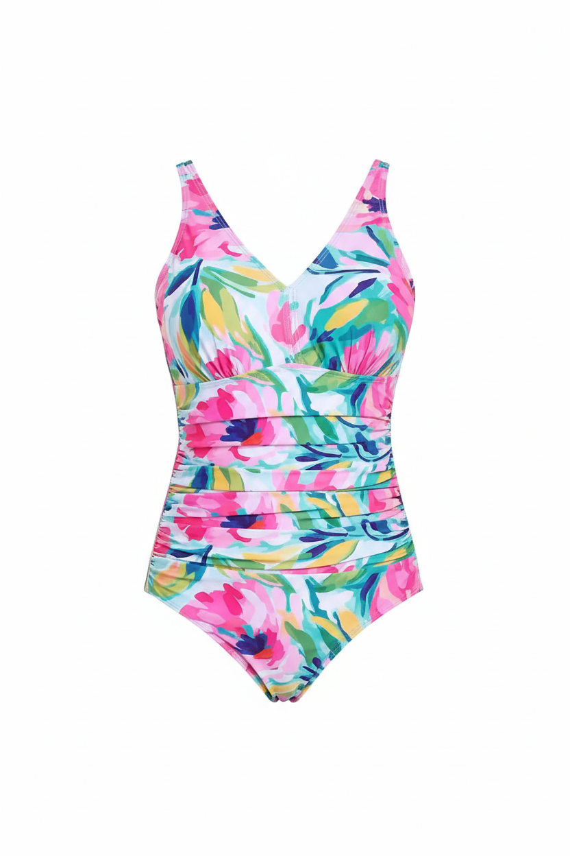 One Piece Bathing Suit Vintage Printed Swimwear