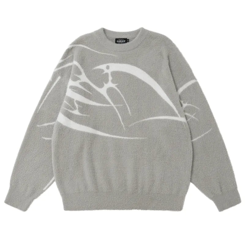 Loose Jacquard Round Neck Sweater