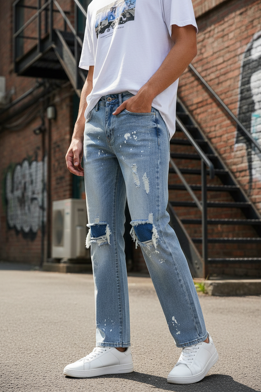 Trendy Simple Trousers and Jeans - Male Model