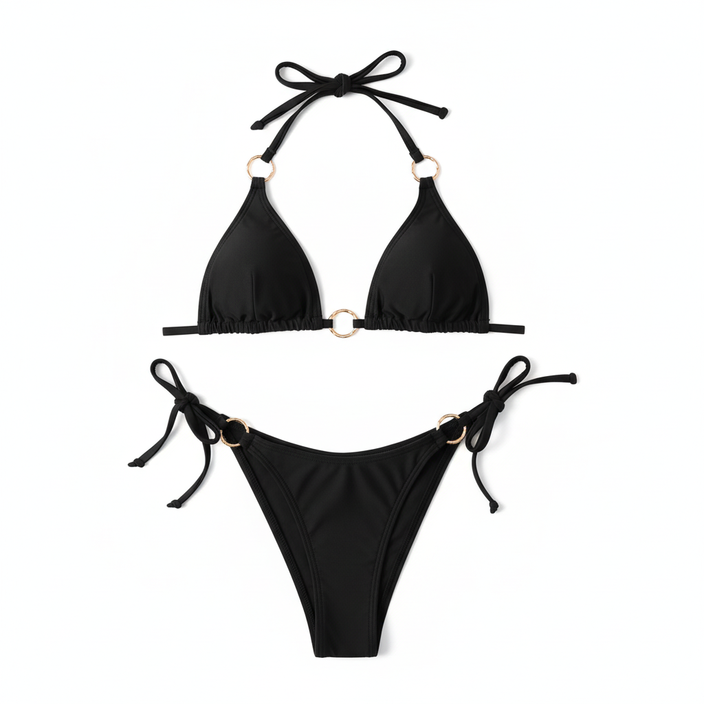 Two-piece bikini on clean background