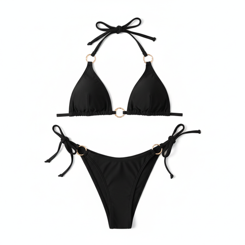 Two-piece bikini on clean background