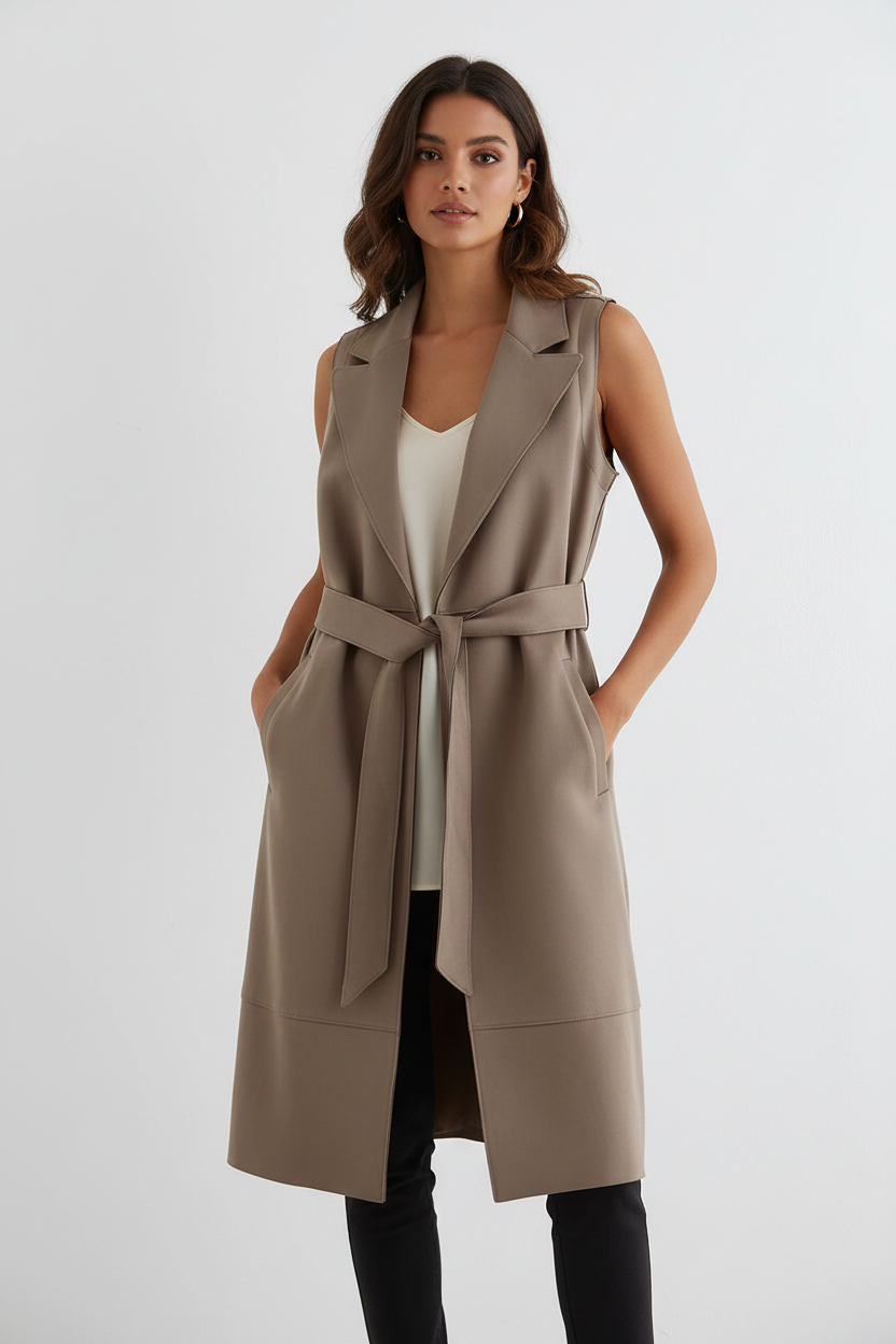 Loose Suede Texture Lace Waistcoat Jacket