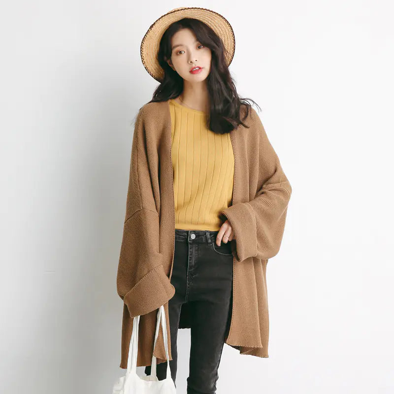 Knit Overlay Mid-Length Cardigan
