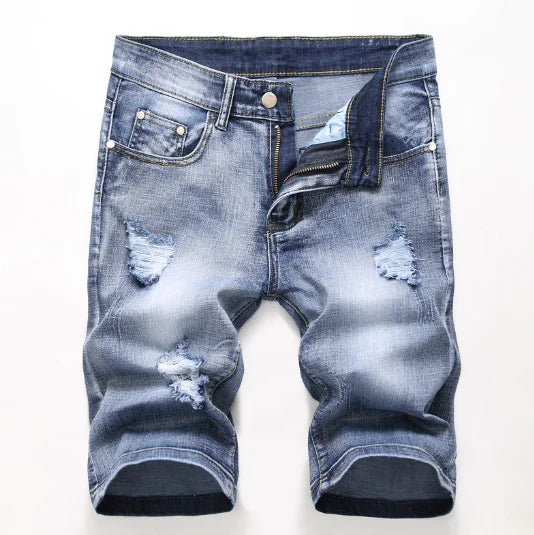 Trendy Men's Stretch Denim Shorts