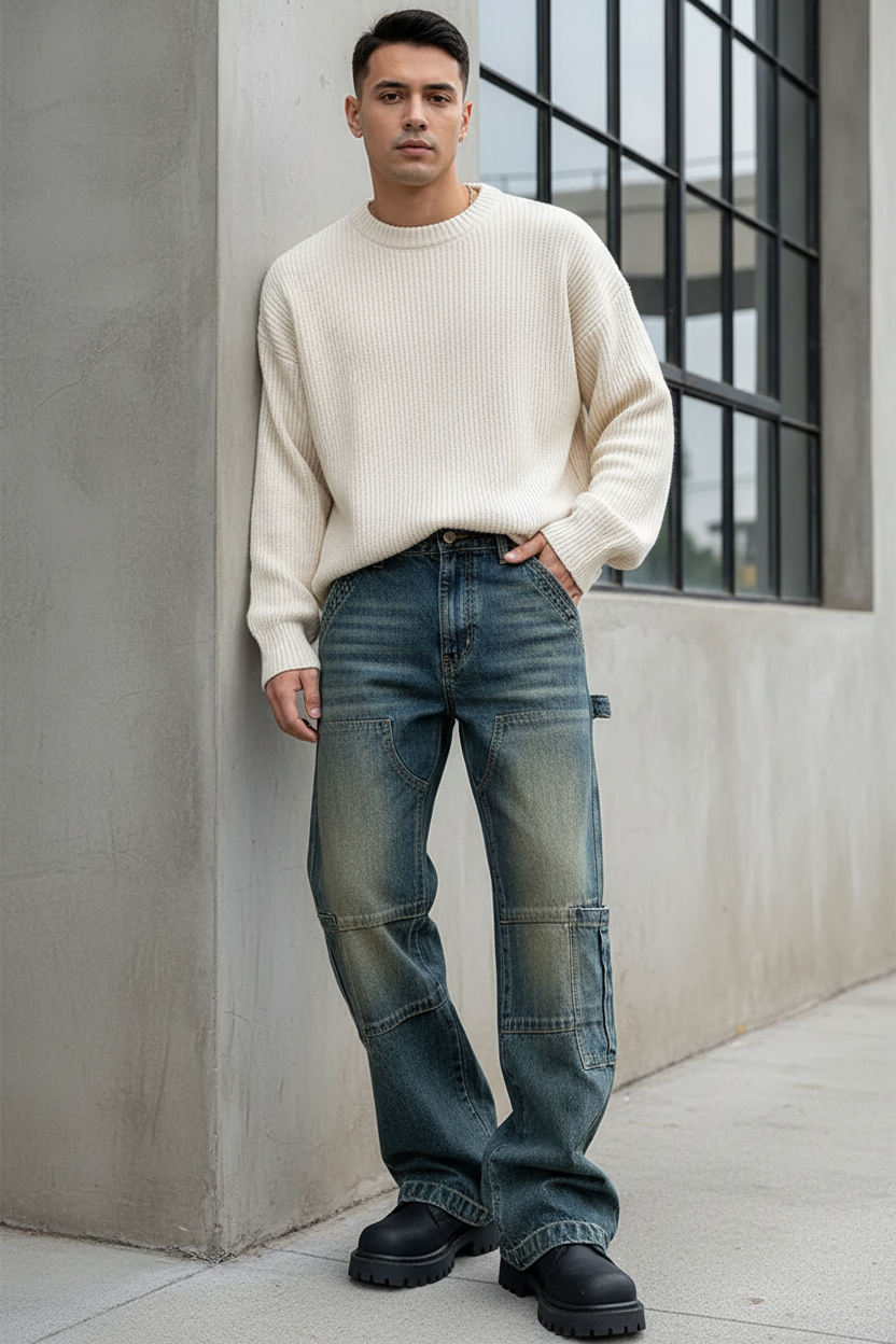 Vintage Workwear Jeans - Male Model