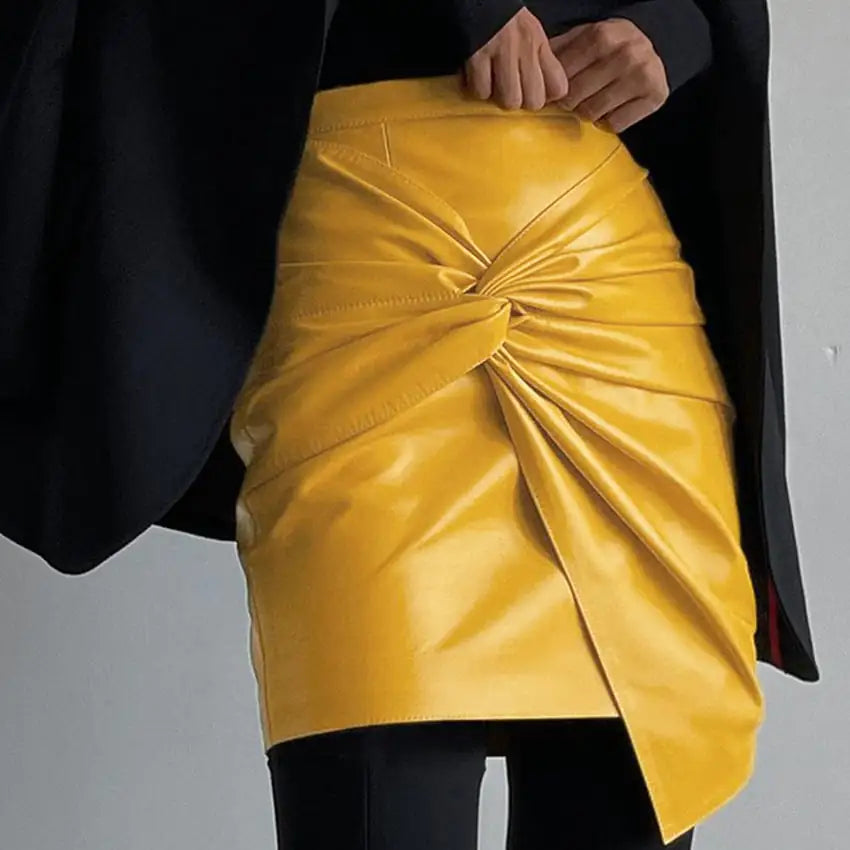 Leather Skirts with Cross Bow Design