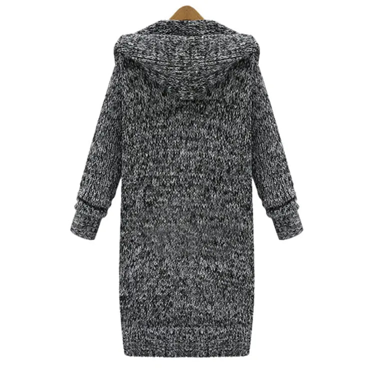 Loose-Fit Knit Cardigan with Hood