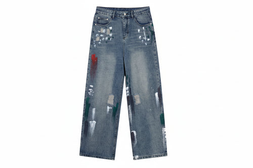 Brushed Washed Straight Tube Trousers