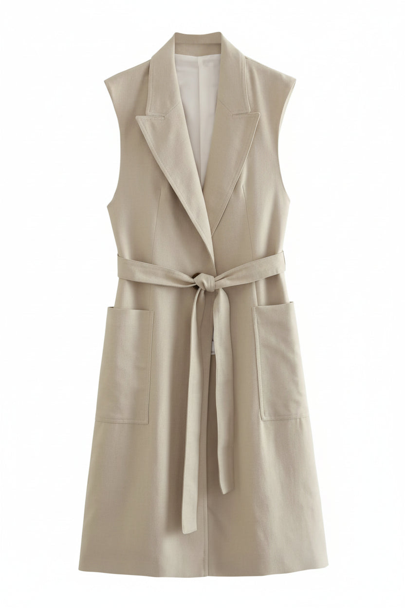 Loose Suede Texture Lace Waistcoat Jacket