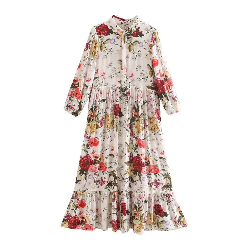 Floral Print Long Sleeve Dress